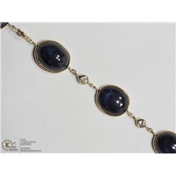 5) 14KT GOLD 12 SAPPHIRES BRACELET W/7 DIAMONDS