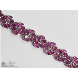 6) STERLING SILVER 117 RUBIES BRACELET