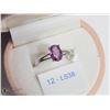 Image 1 : 12) 10KT WHITE GOLD PINK SAPPHIRE RING