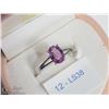 Image 2 : 12) 10KT WHITE GOLD PINK SAPPHIRE RING