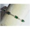 Image 2 : 21) 10KT GOLD 10 EMERALD BRACELET