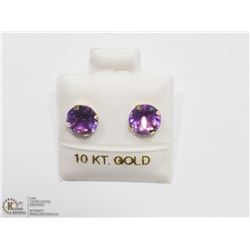 24) 10KT GOLD GENUINE AMETHYST EARRINGS