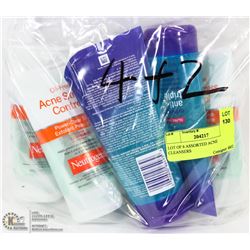 LOT OF 6 ASSORTED ACNE CLEANSERS