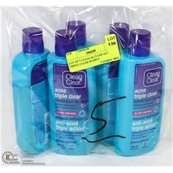 LOT OF 5 CLEAN & CLEAR ACNE TRIPLE CLEAR BUBBLE