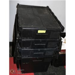 SET OF 4 BLACK HEAVY DUTY BUTTERFLY LID