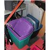 Image 1 : LOT OF 5 TOTES & LIDS - COMES WITH EXTRA LIDS.