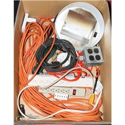 LARGE BOX OF EXTENSION CORDS INCL. 100 FT.