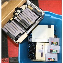 TOTE W/ ASSORTED VIDEO GAMES CONSOLES & GAMES.