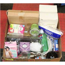 BOX W/NEW HOUSEHOLD ITEMS - 4-PC CAFÉ