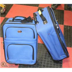 SET OF 2 BLUE WITH BLACK TRIM CARRY-ON