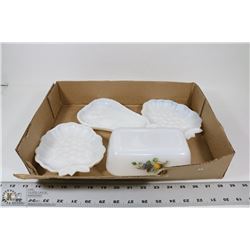 LOT OF MILK GLASS - VINTAGE ARCROPAL FRANCE