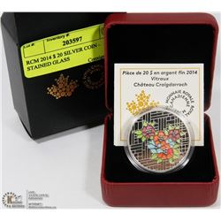 RCM 2014 $ 20 SILVER COIN - STAINED GLASS