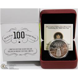 RCM 2012 FINE SILVER 100TH GREY CUP $1.00 COIN
