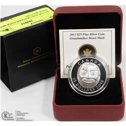 2013 SILVER GRANDMOTHER MOON MASK $25 COIN