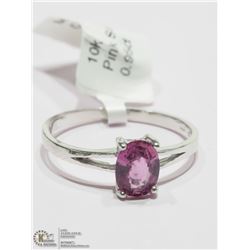 28) 10KT GOLD GENUINE PINK SAPPHIRE RING