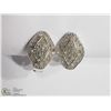 Image 1 : 29) STERLING SILVER DIAMOND CLUSTER EARRINGS