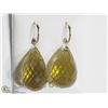 Image 1 : 30) 14KT GOLD LARGE BRIOLETTE CITRINE EARRINGS