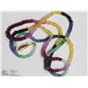 Image 1 : 41) 14KT GOLD RUBY, SAPPHIRE & EMERALD NECKLACE
