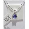 Image 1 : 48) 14KT TANZANITE & DIAMOND PENDANT NECKLACE