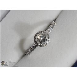 50) 14KT WHITE GOLD DIAMOND & 28 DIAMOND RING