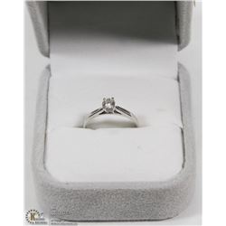 10K WHITE GOLD DIAMOND RING SIZE 6 W/COA