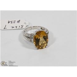 #6) STERLING .925 SILVER CITRINE TOPAZ REAL STONE