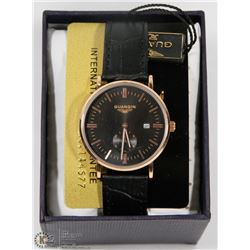 #7) GUANQIN MENS CALENDAR DATE WATCH BLACK STRAP