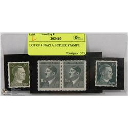 LOT OF 4 NAZI A. HITLER STAMPS.