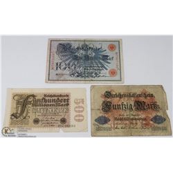 GERMAN WWI BANK NOTES - 100 MARK 1908, 50 MARK