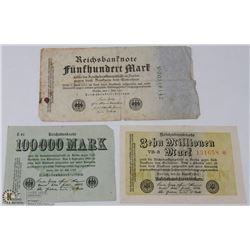 GERMAN WWI BANK NOTES - 10MIL MARK 1923, 100,000