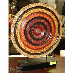 WOOD CIRCLE CENTERPIECE AND HOME DECOR.