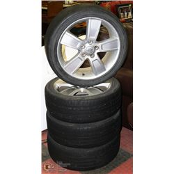 4 KIA  ALUMINUM 5 BOLT RIMS WITH PLOTENZA TIRES