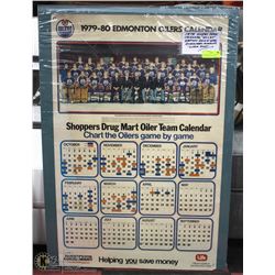 1979 OILERS TEAM CALENDAR 24"X37" GRETZKY ROOKIE