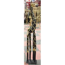 WOOD GIRAFFE STATUE 61" TALL