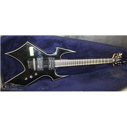 BC RICH BLACK GUITAR WITH SOFT CASE.