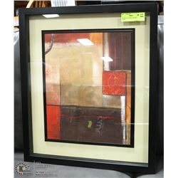 ABSTRACT CANVAS FRAMED 21"X18"