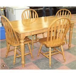 OAK KITCHEN TABLE & CHAIRS.35"X60"X30"H