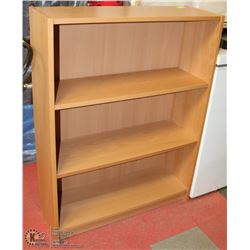 OAK COLOR 3 SHELF BOOK CASE.