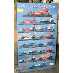 1997 FIRESTONE C.A.R.T TEAMS DISPLAY 30” X 18”