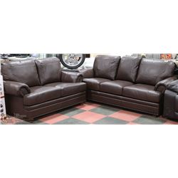NEW DELUXE BROWN LEATHERETTE NAILHEAD