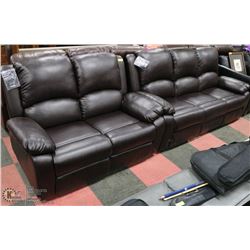 NEW MARTIN BROS. BROWN LEATHERETTE RECLINING