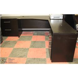 COMPLETE EXECUTIVE OFFICE DESK WITH CABNET &