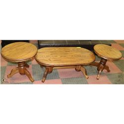 SOLID OAK COFFEE TABLE SET