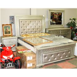 NEW SILVER TONE QUEEN SIZE BEDROOM SUITE