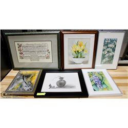 6PCS OF ASSORTED  WALL ART
