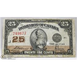 1923 CANADIAN SHINPLASTER.