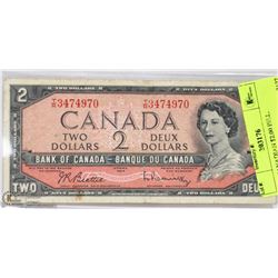 1954 CANADIAN $2.00 BILL.
