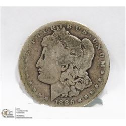 1886 US MORGAN O SILVER DOLLAR.