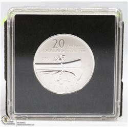 2011 CANADIAN $20 PURE SILVER COIN - CANOE