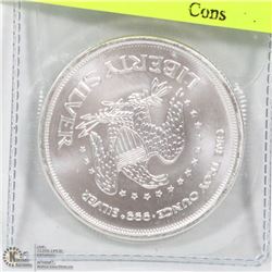 LIBERTY 1 TROY OUNCE .999 SILVER COIN.